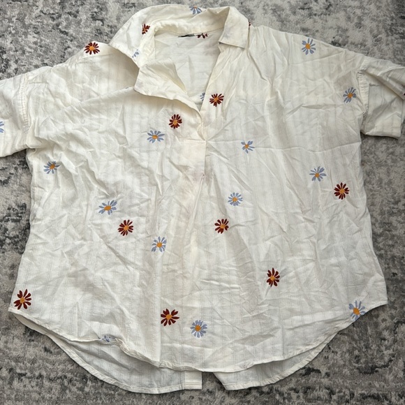 Madewell Daisy Printed Courier Button-Back Shirt in Stripe - Picture 5 of 5